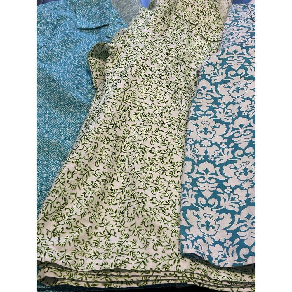 3 Handmade Fabric Short Sleeve Decorative Design Button Up Granny Shirts 2X Read
